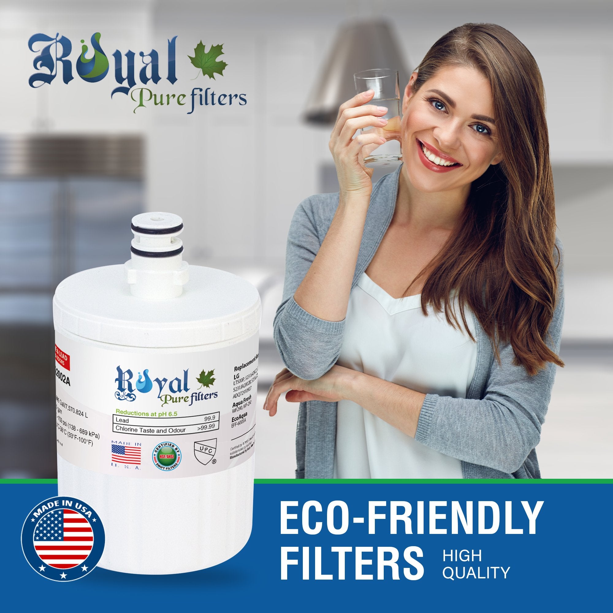 Replacement for LG 5231JA2002A, LT500P Compatible CTO Refrigerator Water Filter