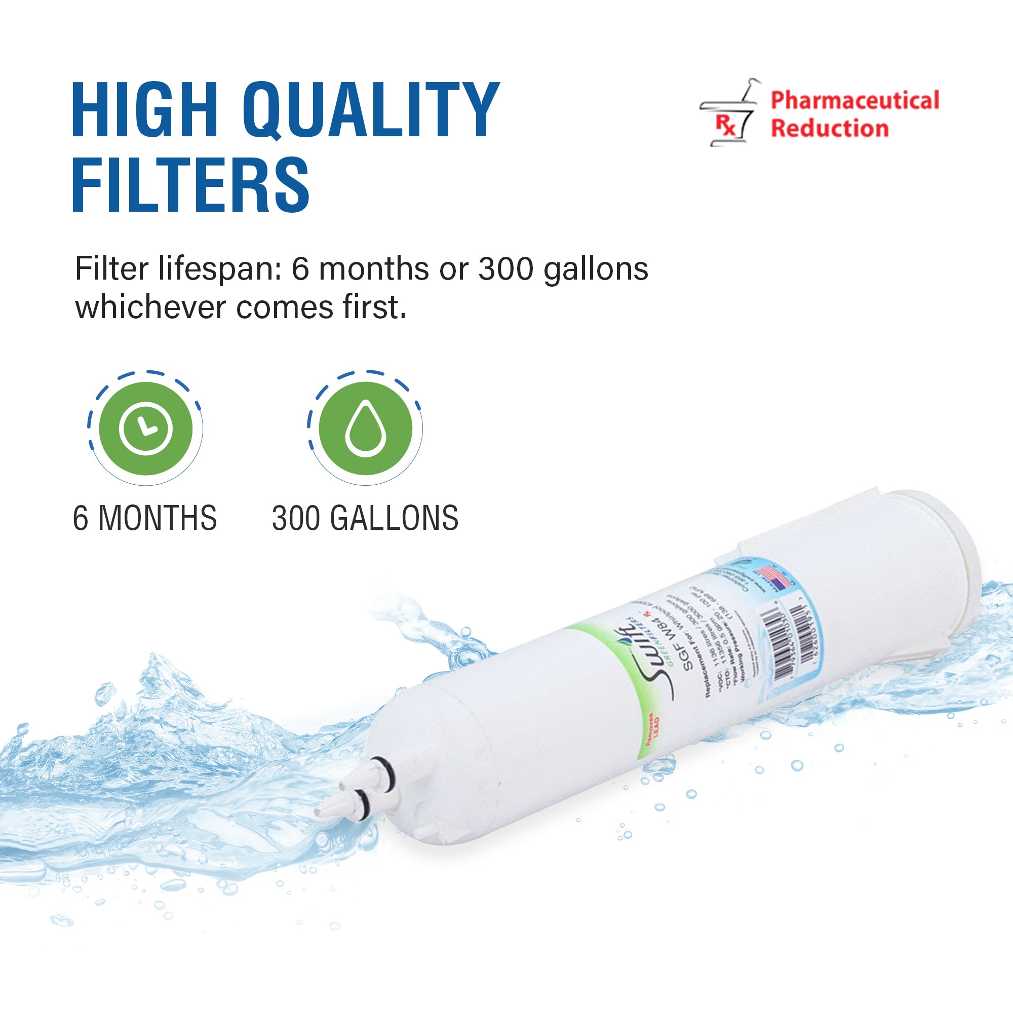 Whirlpool 4396841, 4396710,EDR3RXD1,EFF-6016A,EDR3RXD1,FILTER 3 Compatible Pharmaceuticals Refrigerator Water Filter (Authorized to sell only in Canada)