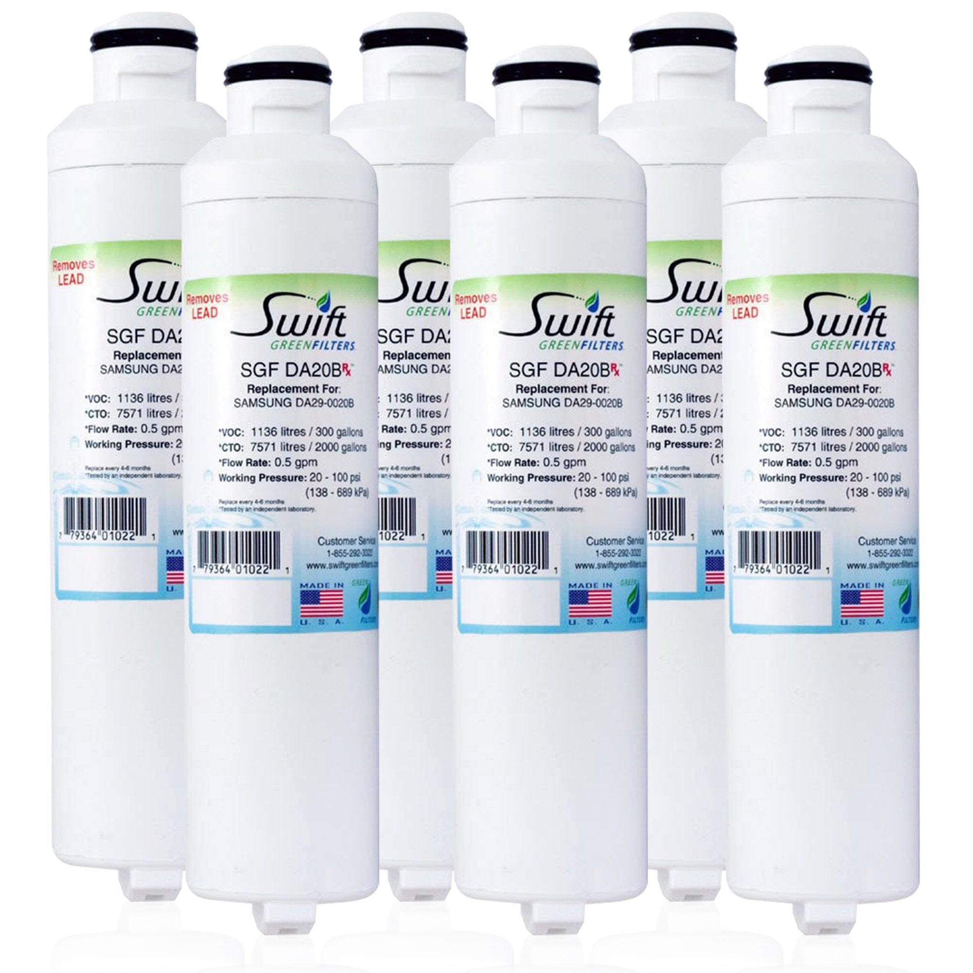 Fisher&Paykel 836848, Supco WF296 & EFF6017 Compatible Pharmaceutical Refrigerator Water Filter 6 pack