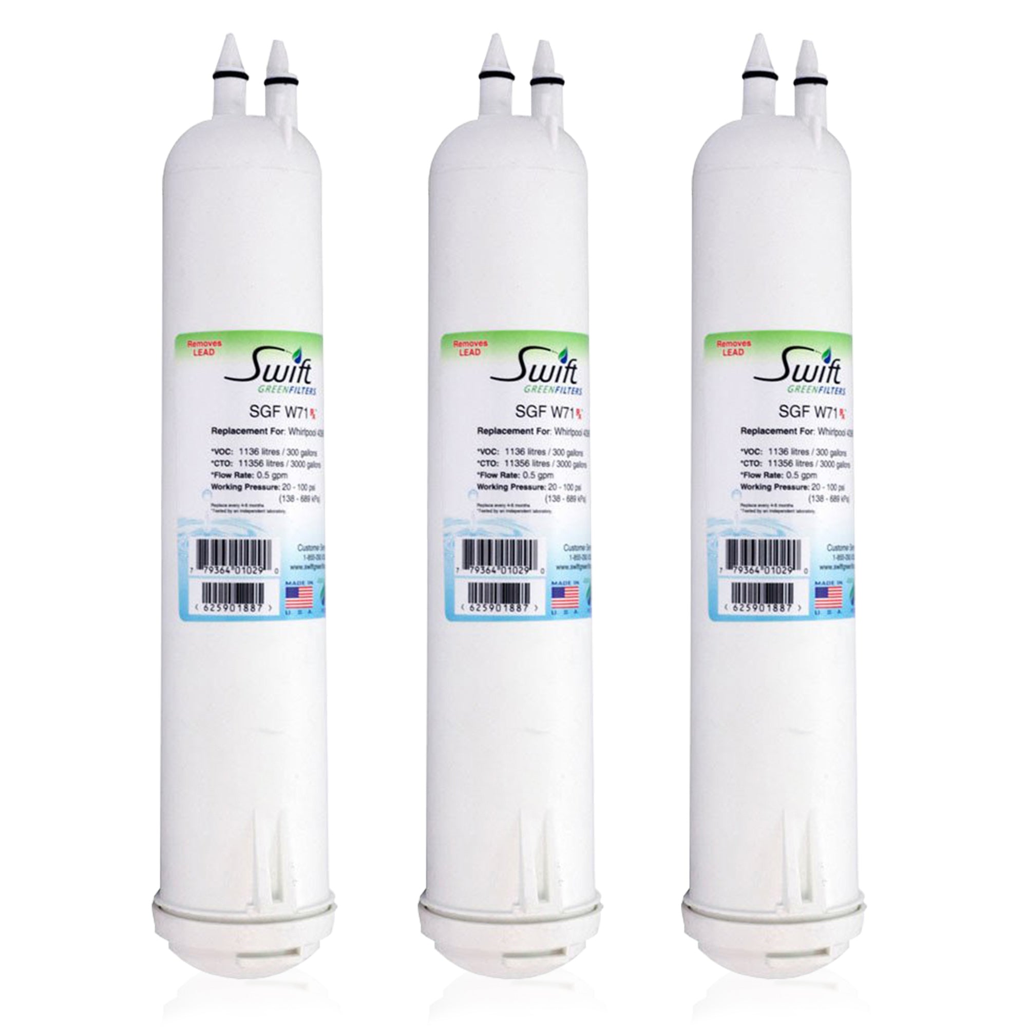 Whirlpool 4396841, 4396710,EDR3RXD1,EFF-6016A,EDR3RXD1,FILTER 3 Compatible Pharmaceuticals Refrigerator Water Filter (Authorized to sell only in Canada)